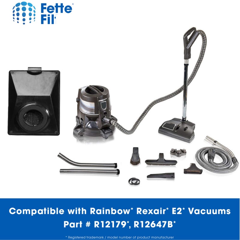 Fette Filter - Vacuum Filter Compatible with Rainbow R12179, R12647B, R10520, E2 Black, E2 Silver, E2 Gold Washable Filters - Pack of 1 - Image 4